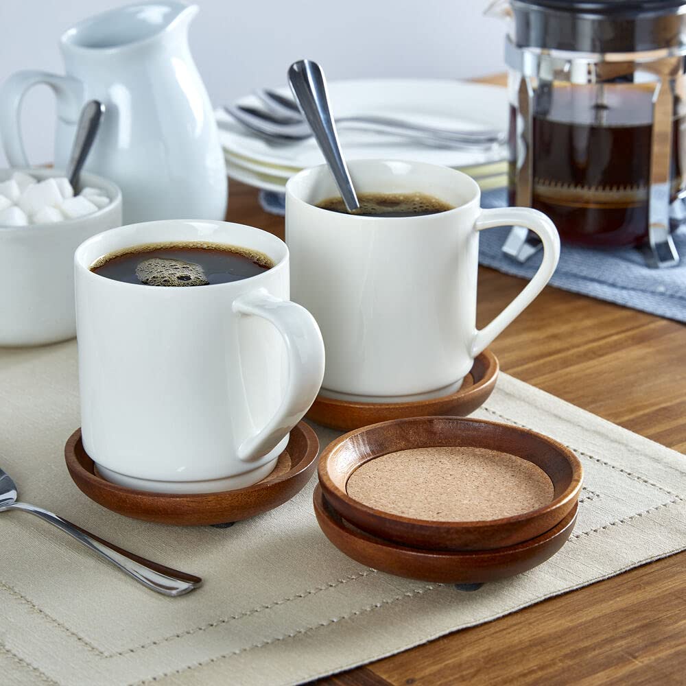 4PC Acacia Wood Coaster set