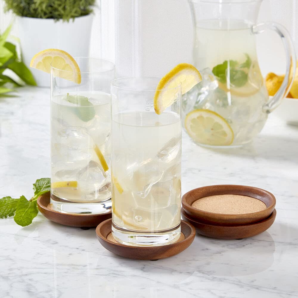 4PC Acacia Wood Coaster set