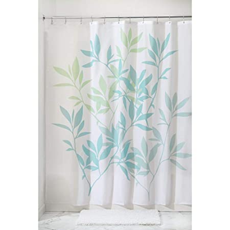 Leaves shower curtain soft blue / green
