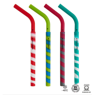 Set of 4 Reusable silicone straws