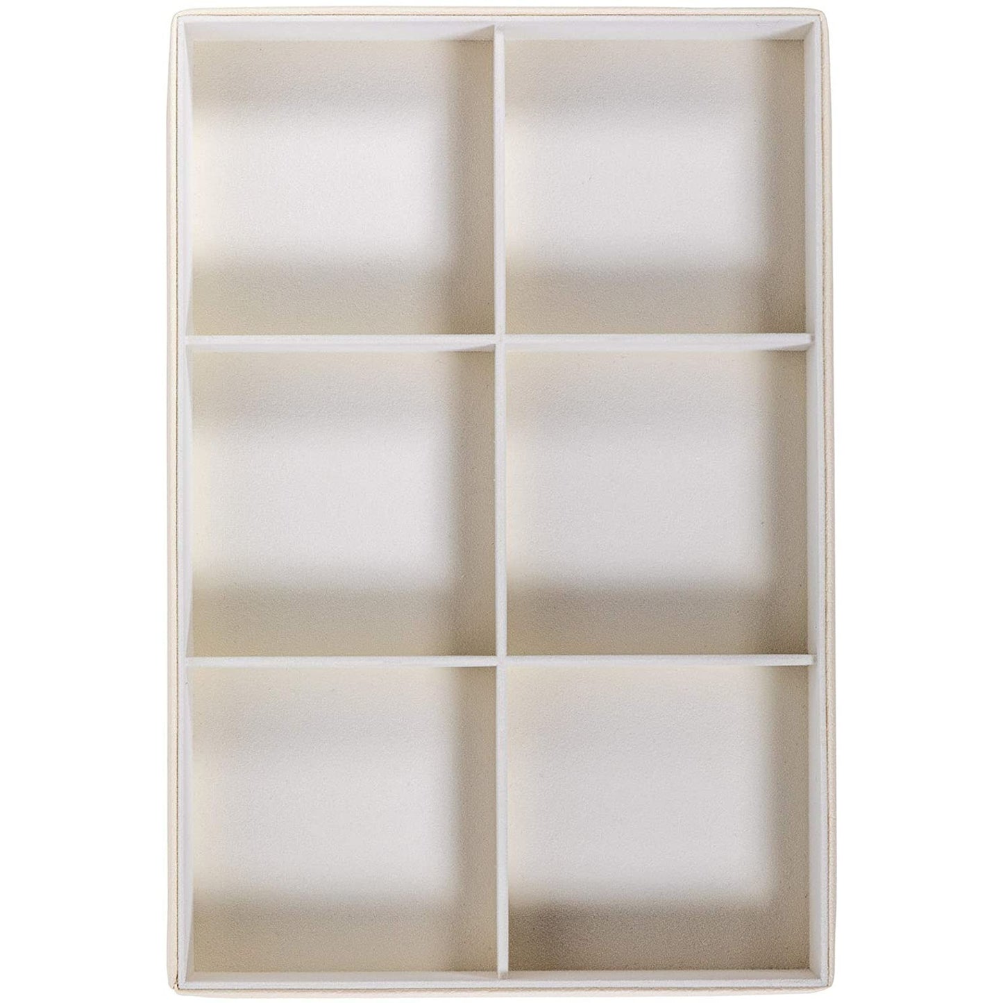 Jewelry Storage Organizer Tray 6-Compartment White