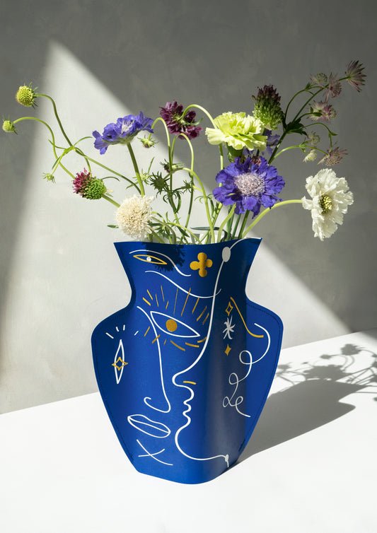 Paper Vase Vasage Blue