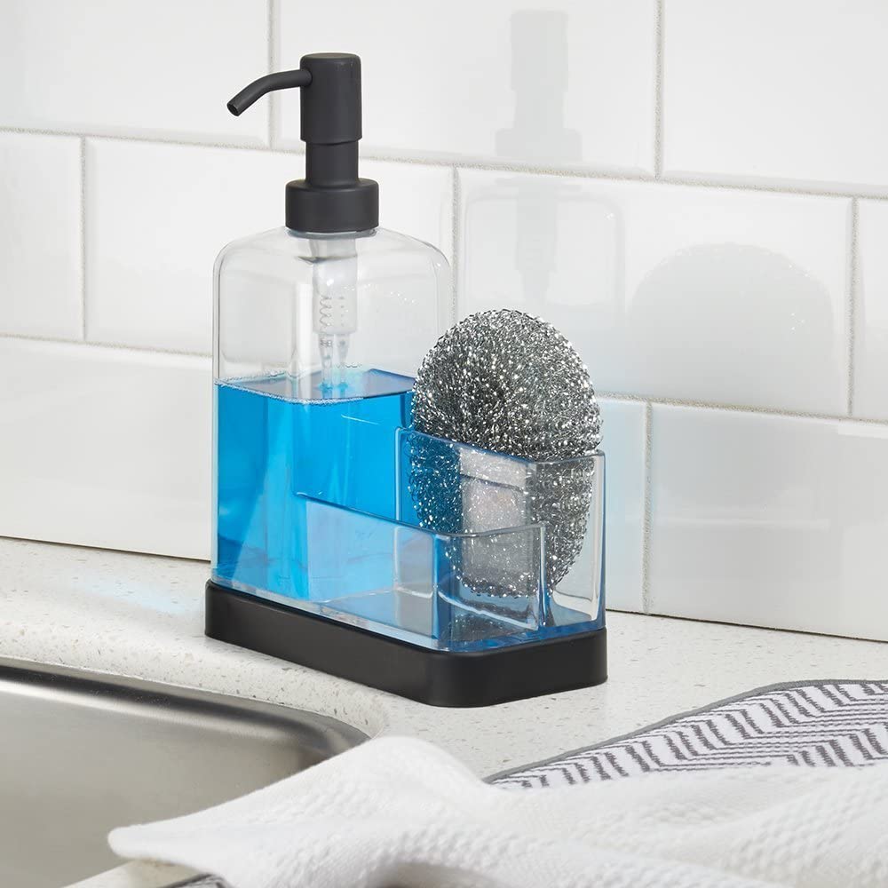 Forma 2 Soap & Sponge Caddy Matte Black/ Clear