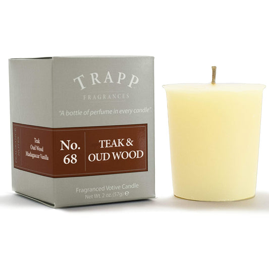 No. 68 Teak & Oud Wood Votive Candle 2 oz