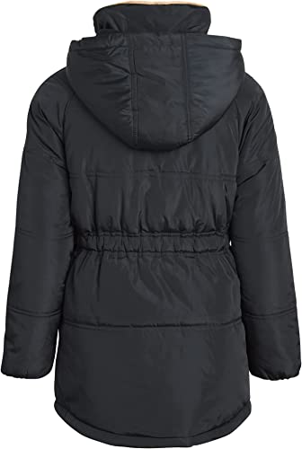 Faux Memory Puffer W / Elastic Black