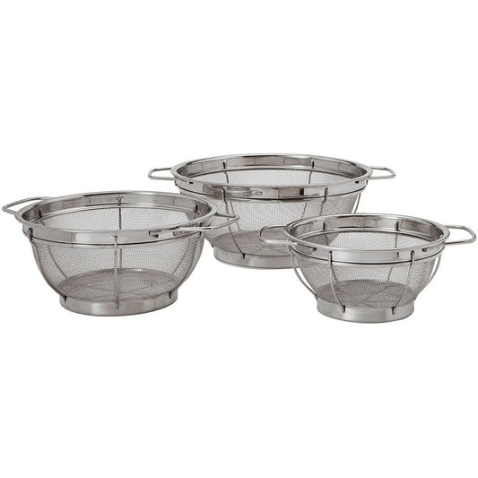 COLANDER SET 3 PIECE STAINLESS STEEL
