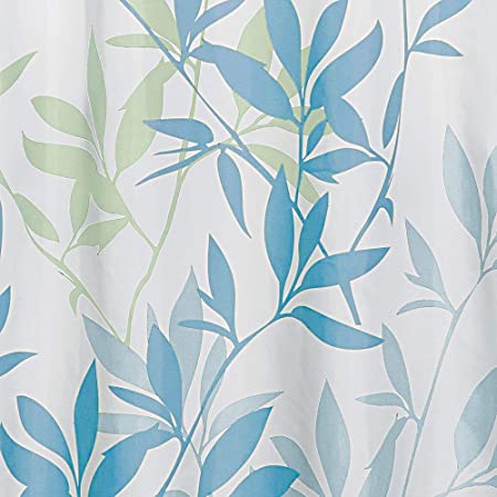 Leaves shower curtain soft blue / green