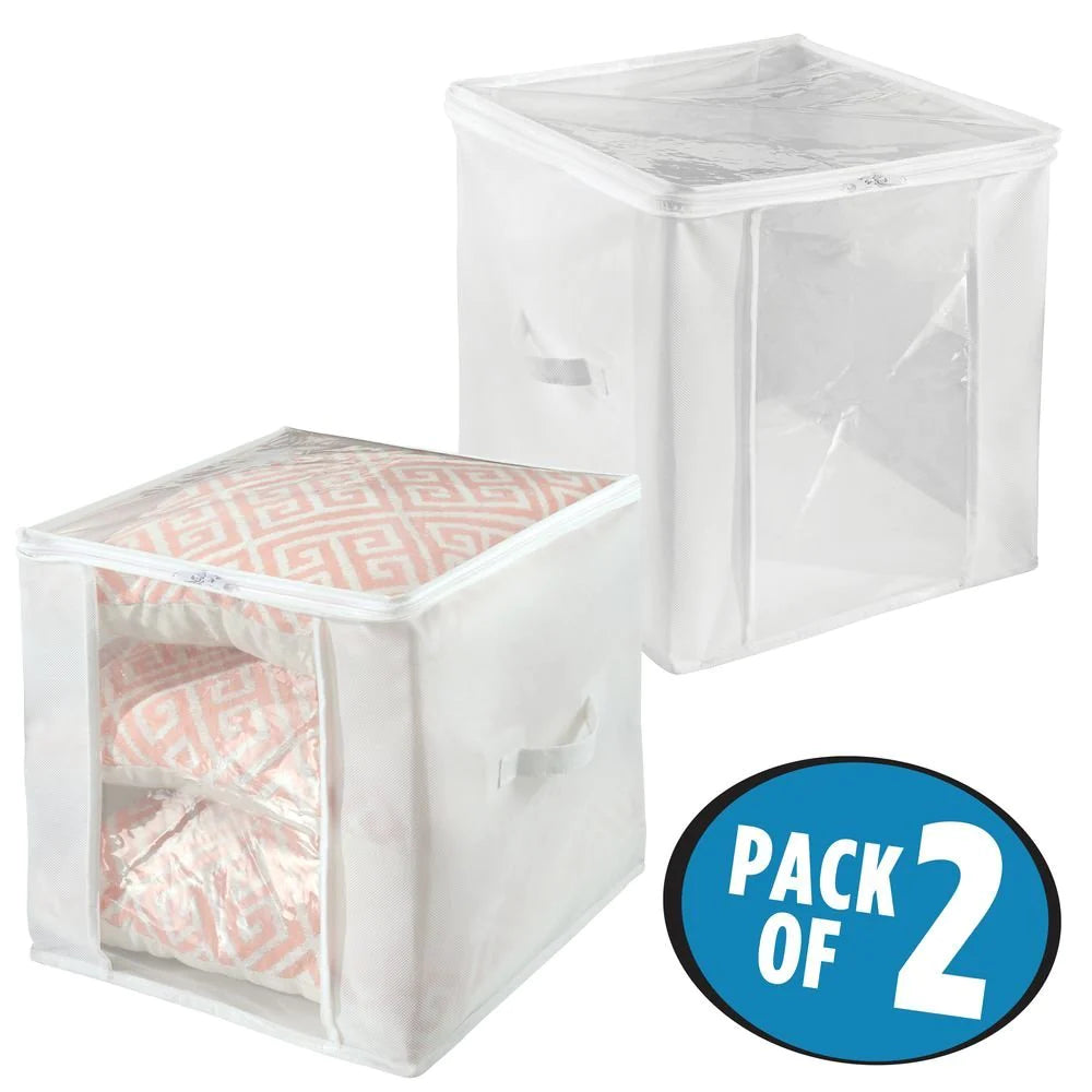 Storage Zipper Cube White/Clear Set 2