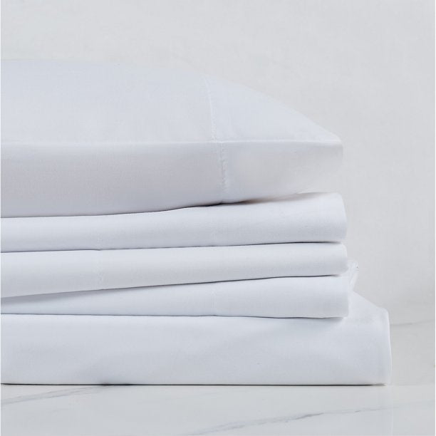 London Loft Leather Path 4PC Sheet White King