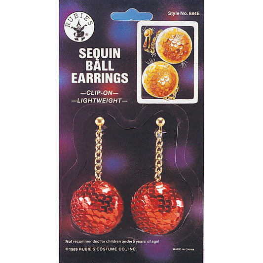 Sequin ball clip on earring Gold
