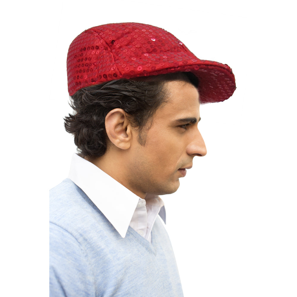 Red flat cap