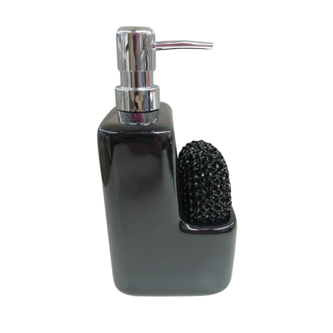 SQUARE CERAMIC SOAP PUMP GLOSSY BLACK