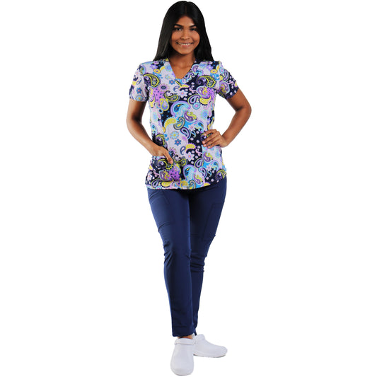 Camisa estampada Lila con dibujos varios Printed