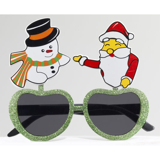 CHRISTMAS GLASSES SANTA AND SNOWMAN