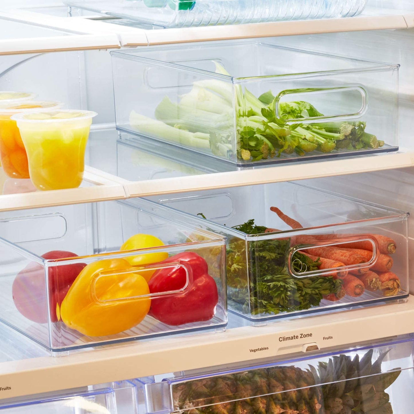 Fridge + Freeze Binz 8 x 14.5  x 4 - Deep Bin Clear