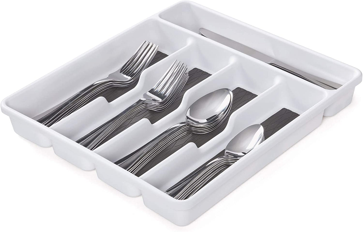 5 COMPARTMENT DRAWER ORGANIZER  WHITE