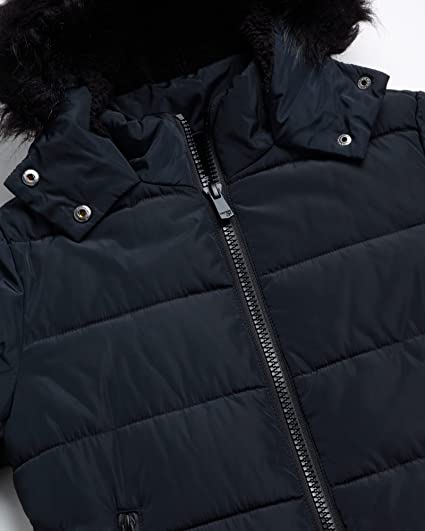 Quilted Anorak W/Oversized Zip Black
