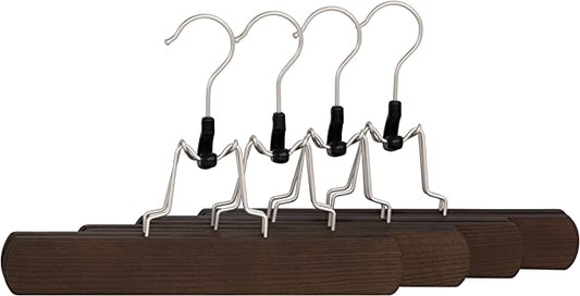 Deluxe Trouser Skirt Hanger Clamp S/4, Coffee