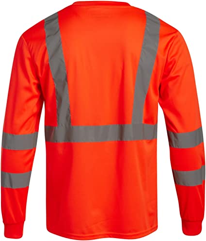 Class 3- Long Sleeve Safety Tei Orange