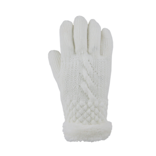 Cable Faux Fur Lined Glove in 7 Colors
