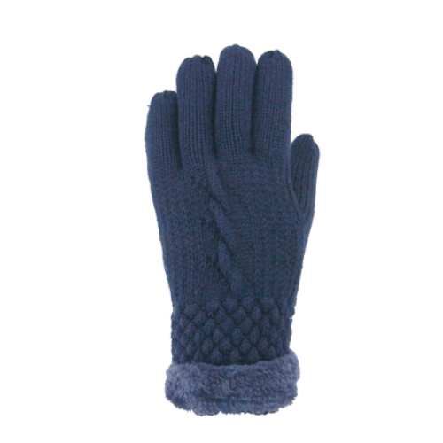 Cable Faux Fur Lined Glove in 7 Colors