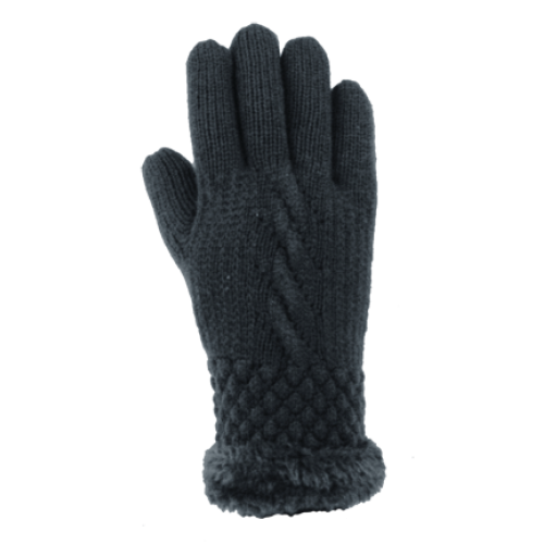 Cable Faux Fur Lined Glove in 7 Colors