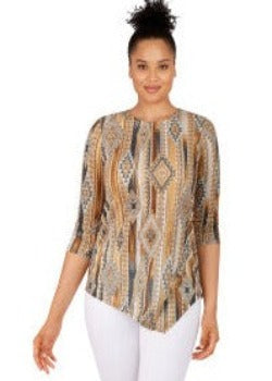 BLOUSE COGNAC MULTI - RUBY RD