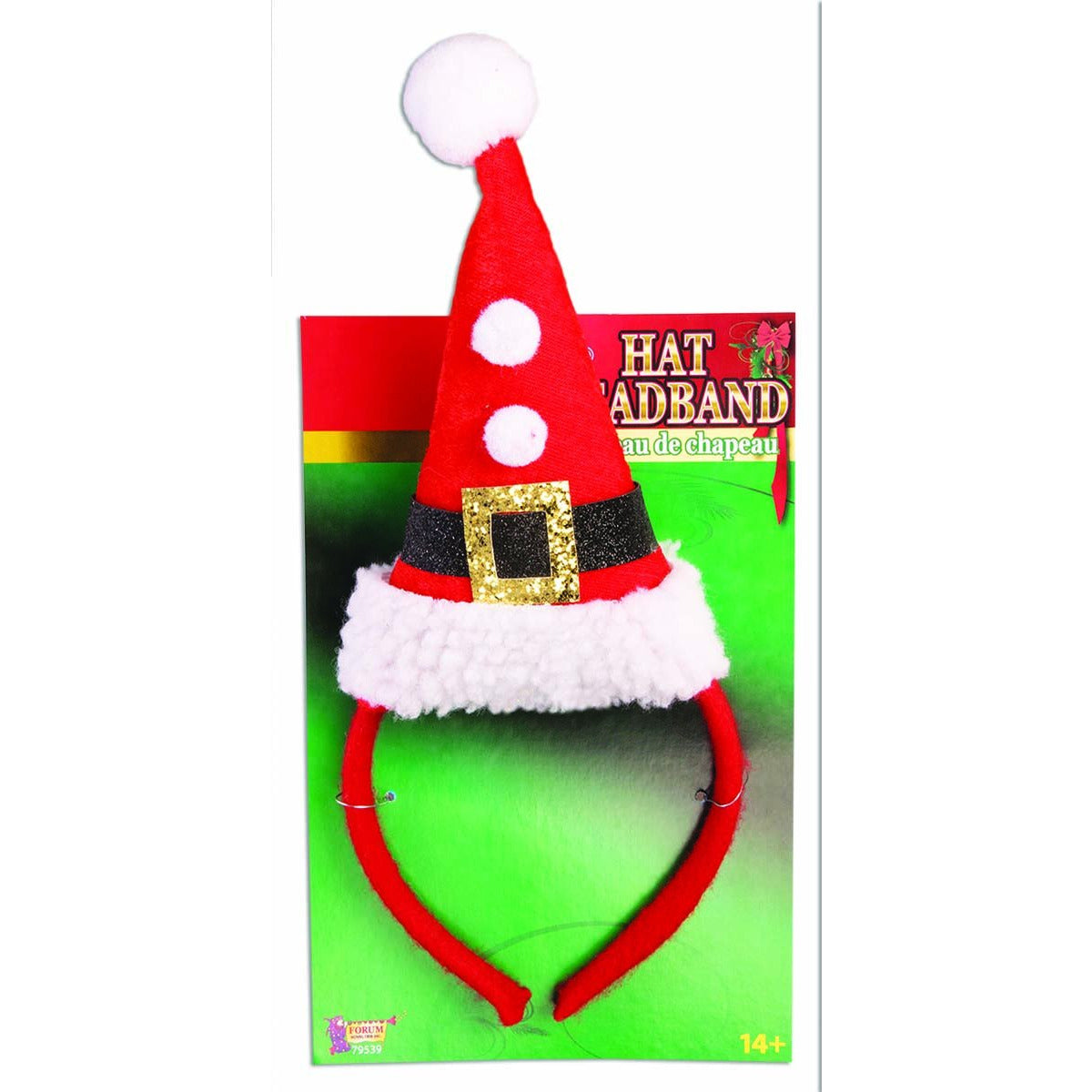 SANTA HAT W/POM POMS