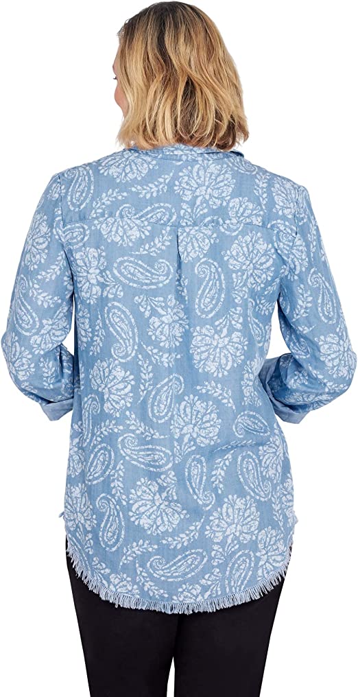 Blouse Chambray Blue Multi - Ruby Rd