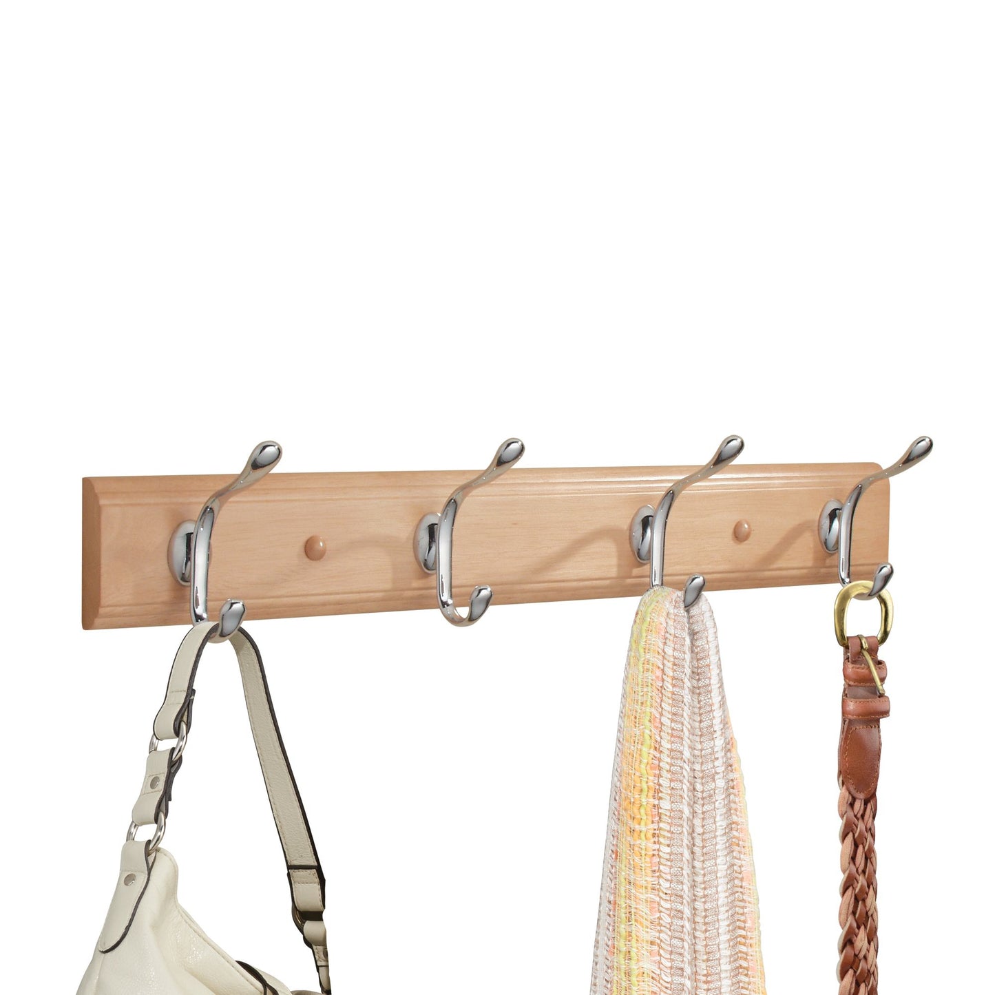 Paris Wood Wall Mount Rack 4 Beige/Natural/Sand