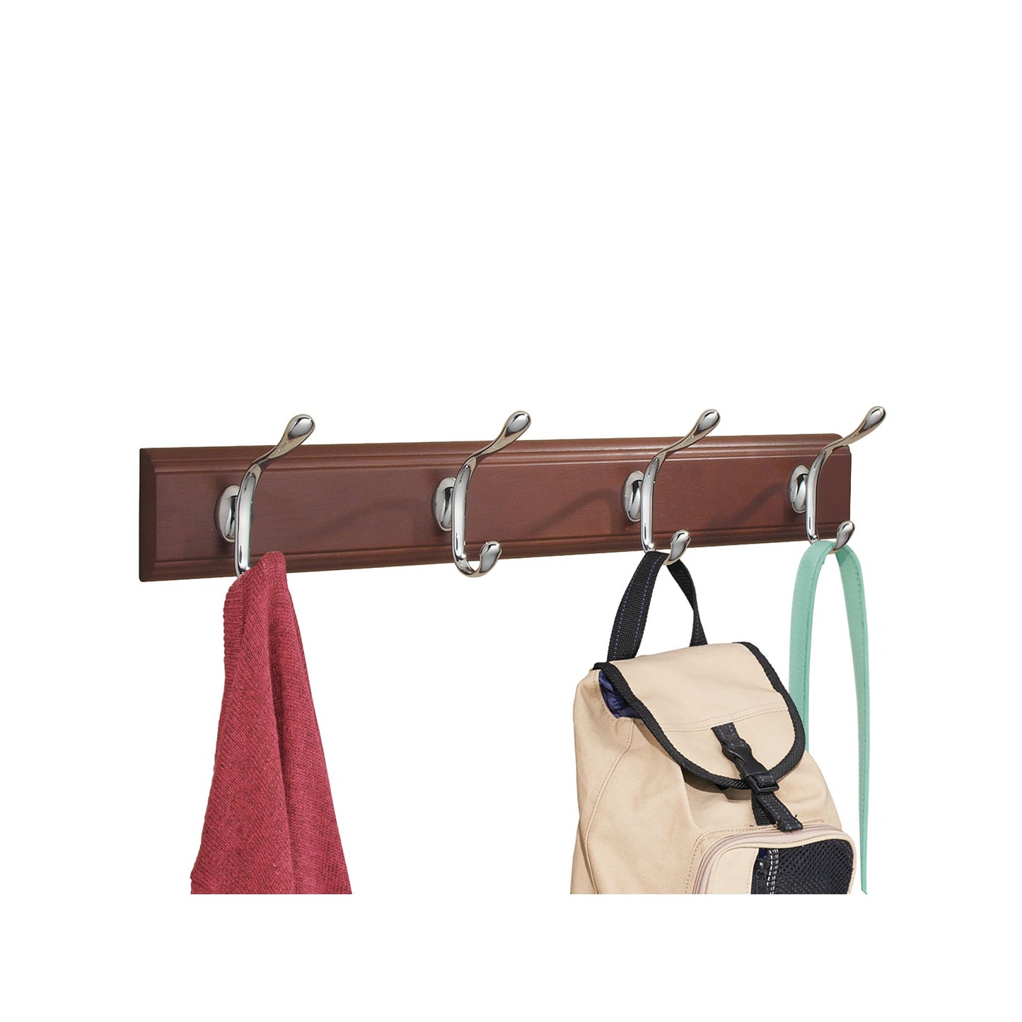 Paris Wood Wall Mount Rack 4 Brown