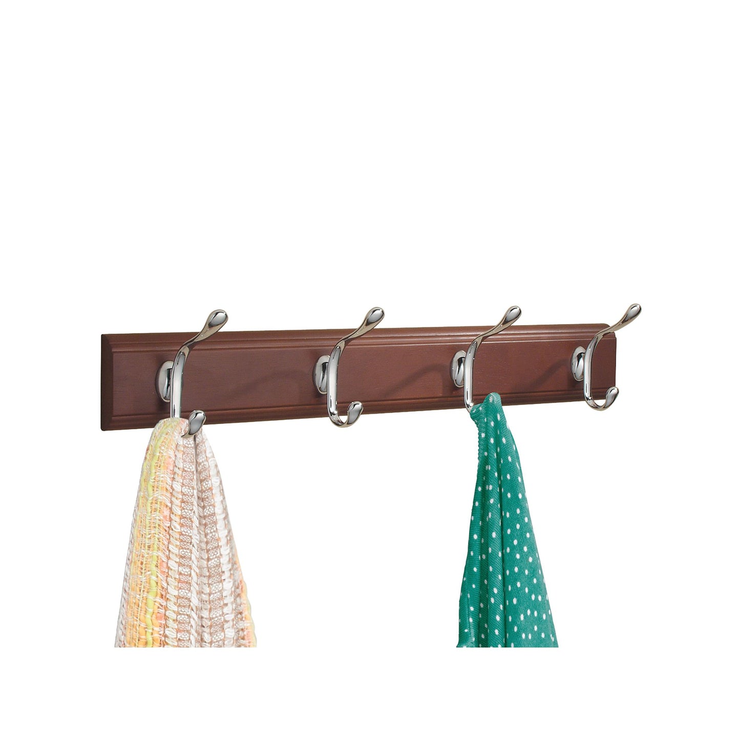 Paris Wood Wall Mount Rack 4 Brown