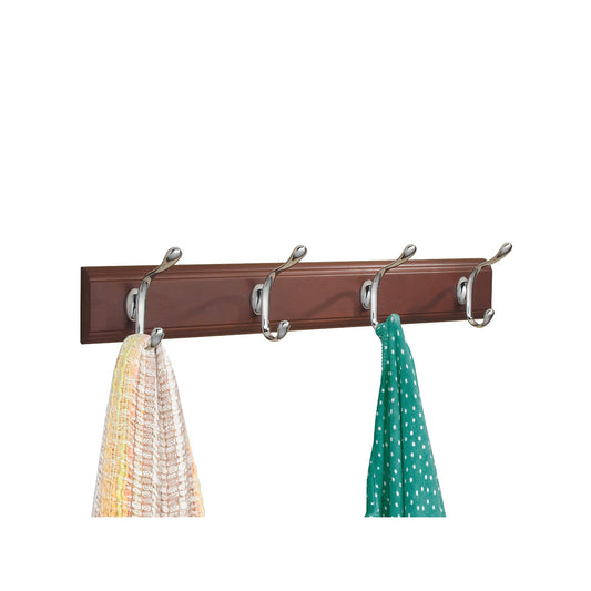 Paris Wood Wall Mount Rack 4 Brown