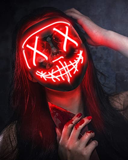 Neon Light Purge Inspired  Mask Red