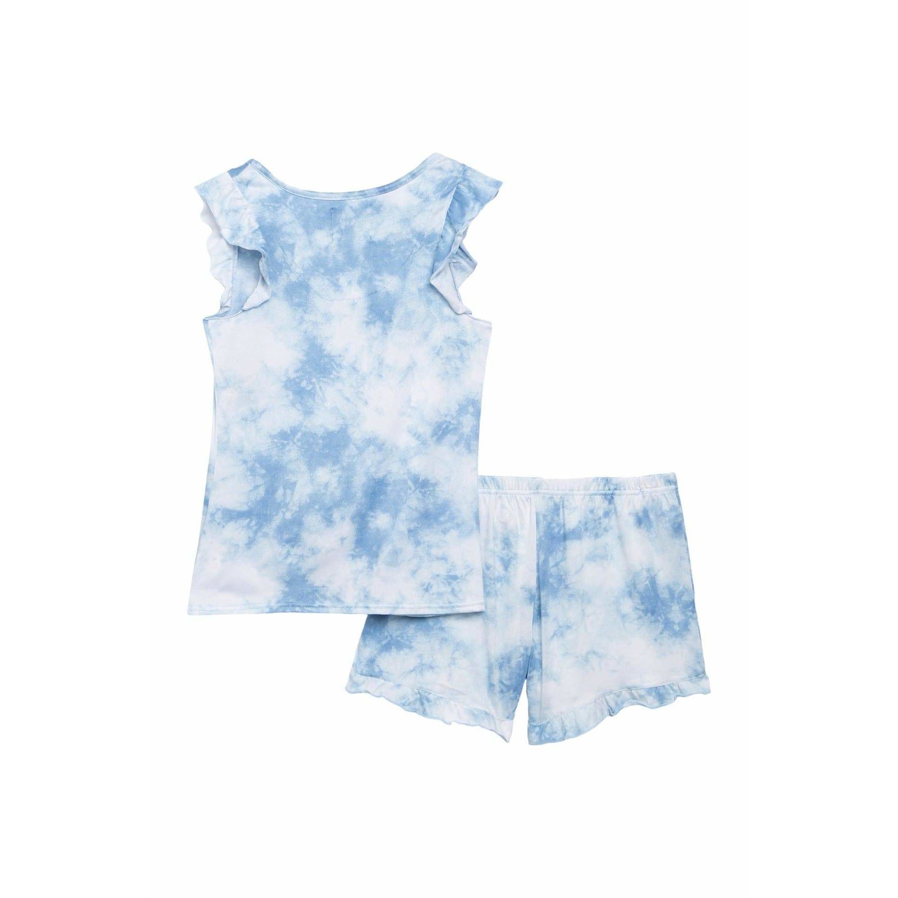 Hacci In The Clouds Tie-Dye Top & Shorts 2-Piece Pajama Set Blue