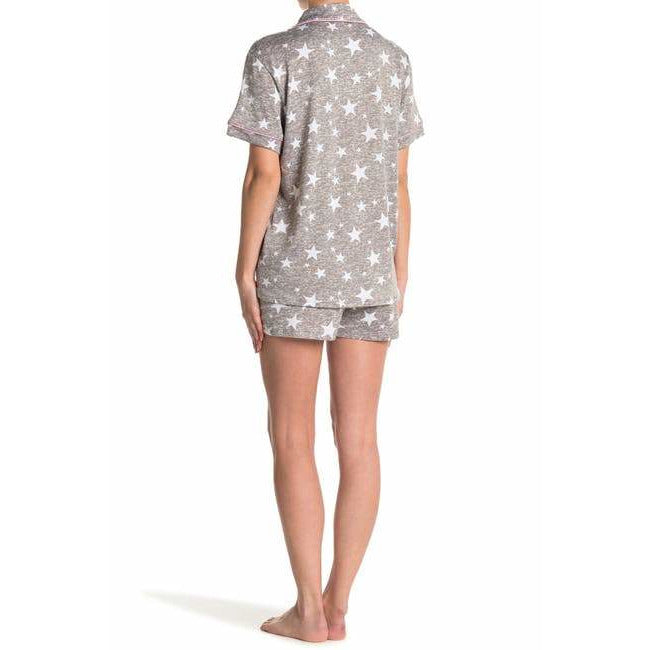 Cozy Lux Notch Pajama Set Heather grey