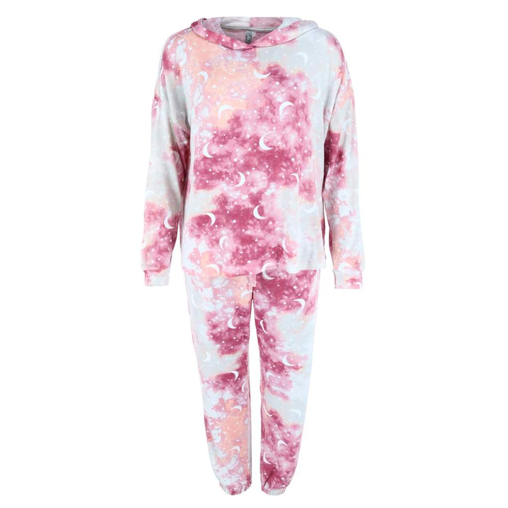 Hacci cloud hoodie set Heather Wine