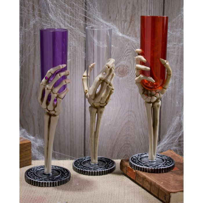 Skeleton Hand Fluted Glass