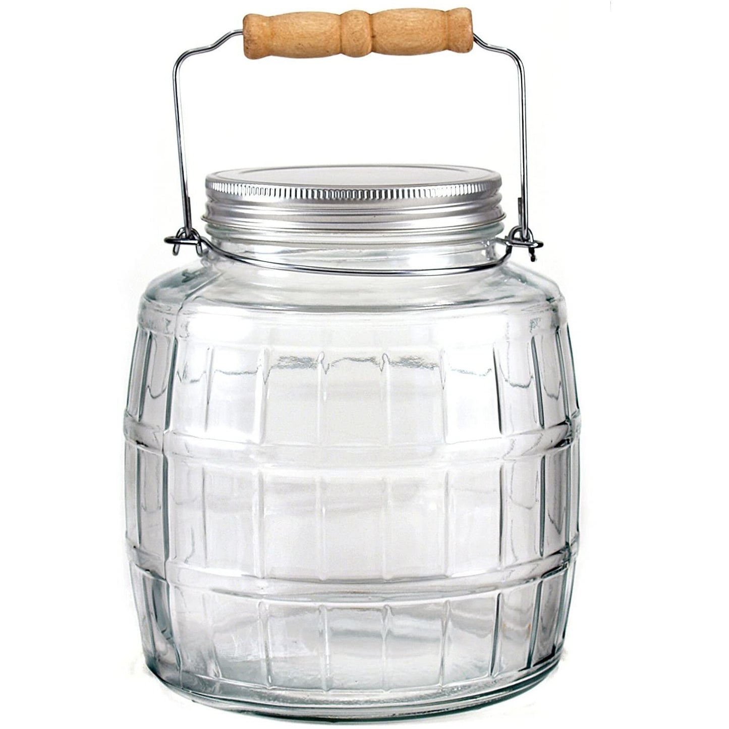 1 Gallon Brushed Aluminum Lid Barrel Jar