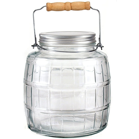 1 Gallon Brushed Aluminum Lid Barrel Jar