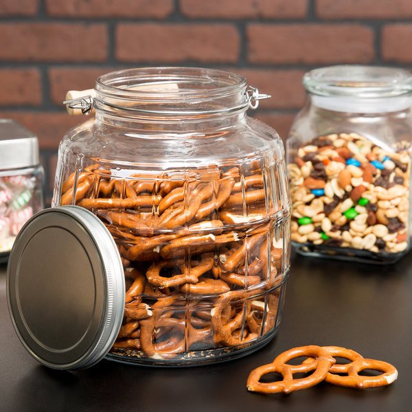 1 Gallon Brushed Aluminum Lid Barrel Jar