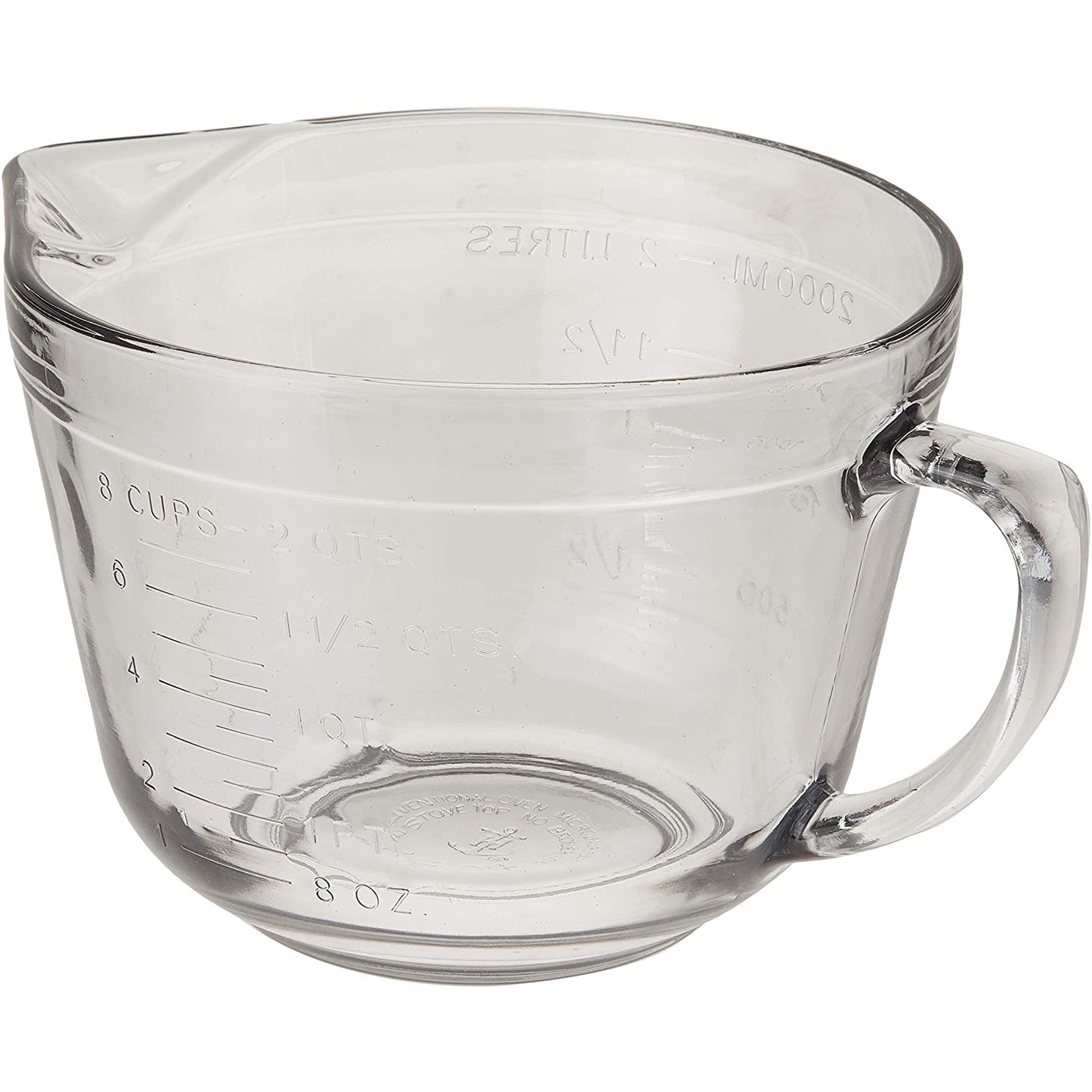 Batter Bowl 2qt W/plastic Lid Glass red