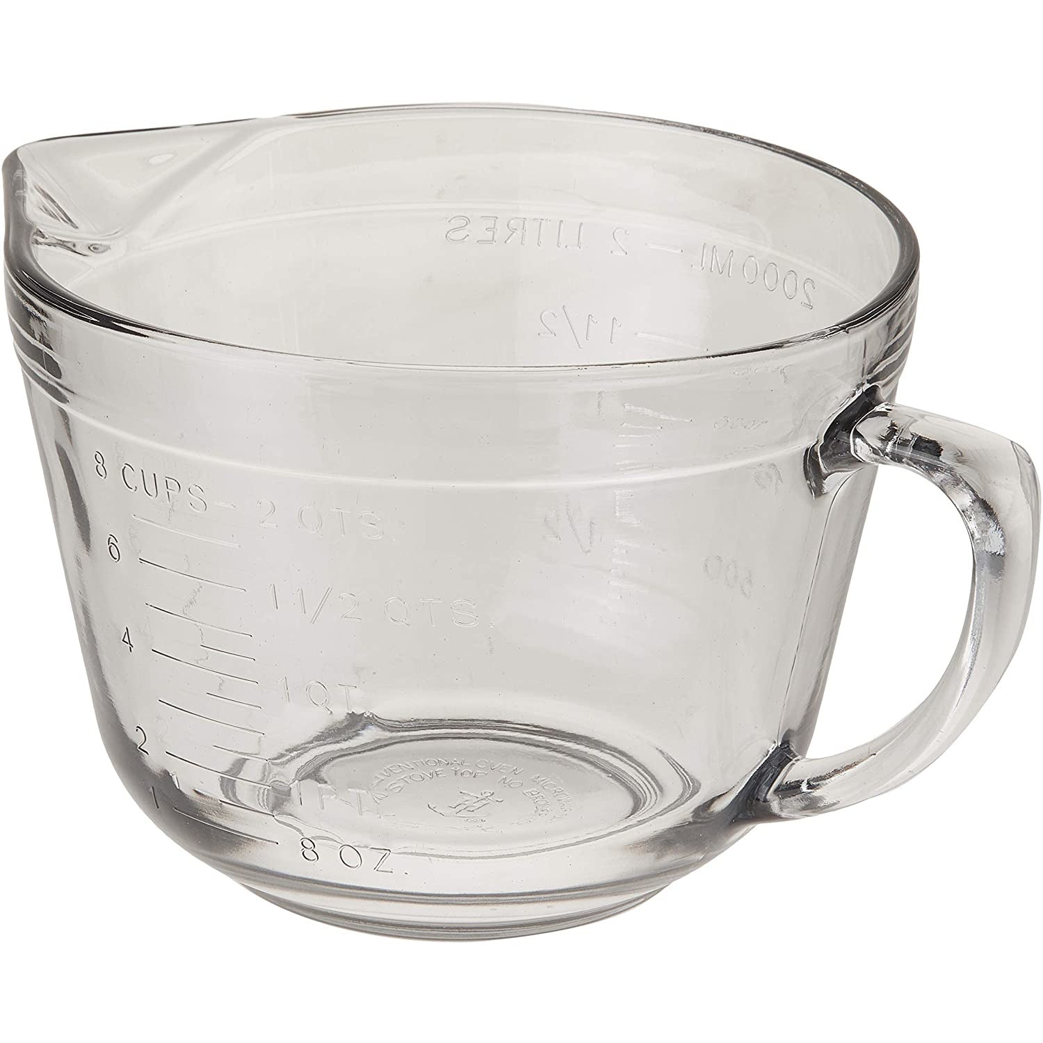 Batter Bowl 2qt W/plastic Lid Glass blue