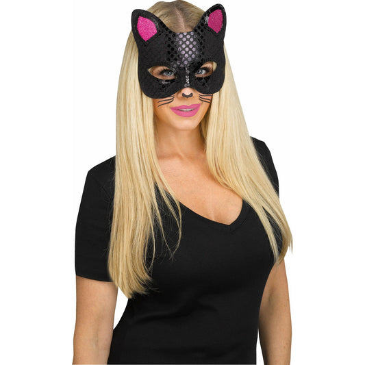 Black cat mask w/ tattoos