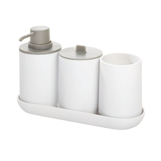 Cade Bath Accessories Set/4  White & Gray