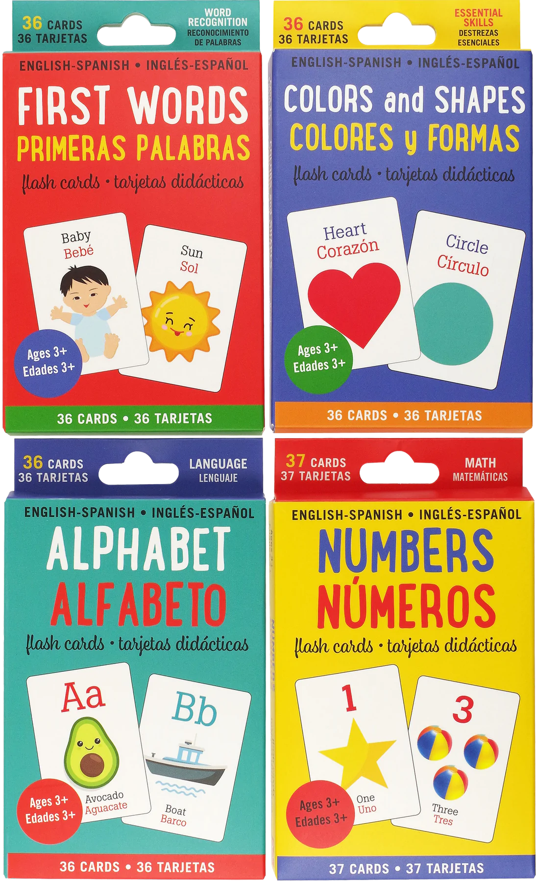 Bilingual English-Spanish Flash Cards Value Pack (Set of 4)
