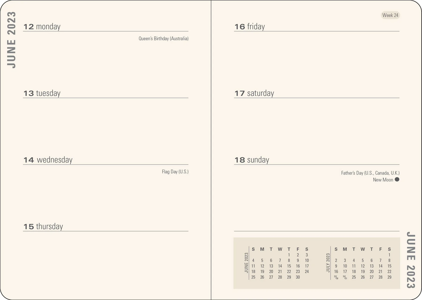 2023 Peach Blossoms Weekly Planner