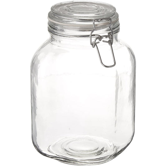 67.5 OZ /2L GLASS CANISTER W/ CLAMP TOP LID (4)