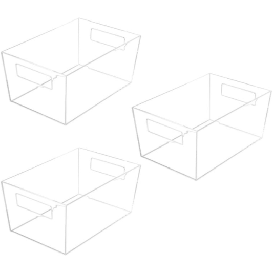 Set de 3 cajas acrílicas transparentes M