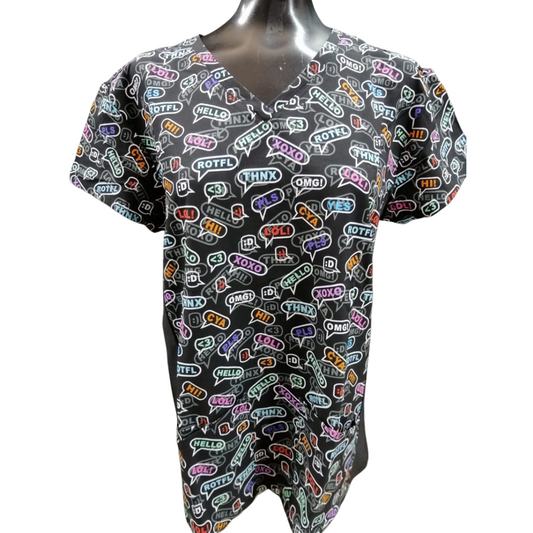 Printed Shirt Black w/ words